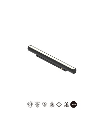 MAGNETO mini * LINEAL 360º LED 6W 110º NEGRO